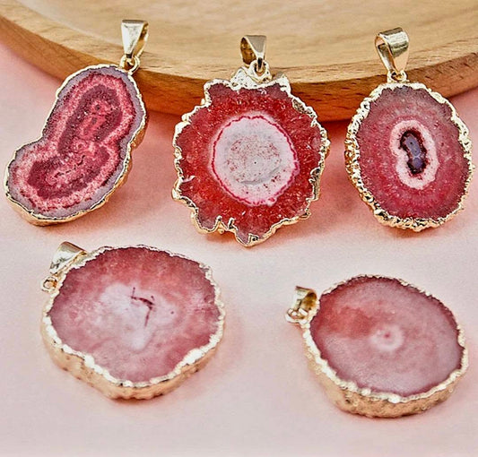 Fashion natural Orange Solar Quartz Necklace , Gold Electroplated