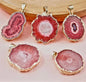 Fashion natural Orange Solar Quartz Necklace , Gold Electroplated