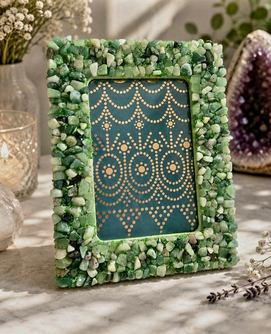 Vakker, håndlaget Green Quartz Bilderamme for standard 15x10 Foto