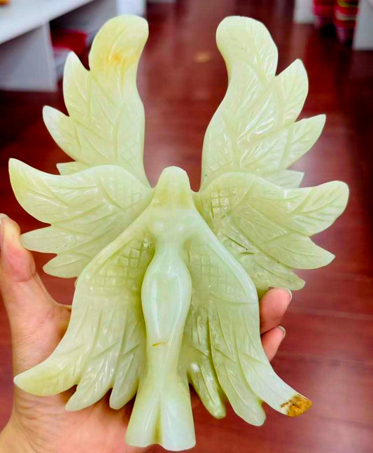Ny, XL Seraph JADE Engel, 20cm, ca 1kg - 6 wings, stand alone