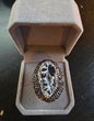 Nye og vakre Black Agate Geode ringer , Gold Electroplate