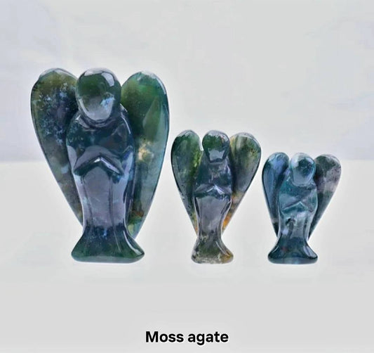 3 Pack Engler i Moss Agate ( 3, 5, 7cm Høyde )