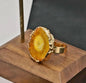 New Yellow AGATE Solar Quartz Fashion Ring, Justerbar - Gold Electroplated