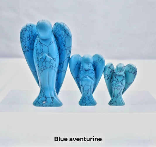 3 Pack Engler Blå Aventurine ( 3, 5, 7cm Høyde )