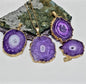 Fashion natural Purple Solar Quartz Necklace , Gold Electroplated