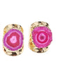 Fashion Ring natural Solar Pink Quartz, Gold Electroplated, Justerbar