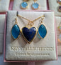 SUMMERDEAL / Blue Quartz Øredobber og Lapis Lazuli Heart Kjede fra MICCI Design
