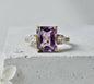 Purple Lab Created Amethyst Ring | 925 Gold Plated Silver