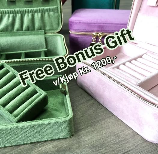 FREE BONUSPAKKE 2 v/ *Kjøp Kr. 1200,- etter rabatt - JEWELRY VELVET BOX, 15x10x7cm