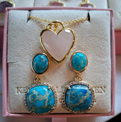 SUMMERDEAL / MICCI DESIGN Classic Earrings + Heart Necklace , Gold Electroplated - 7 Design
