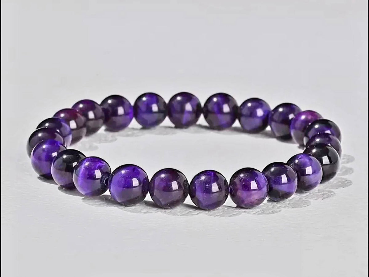 Enkelt og fleksibelt steinarmbånd, Purple Tiger Eye