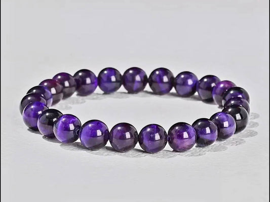 Enkelt og fleksibelt steinarmbånd, Purple Tiger Eye