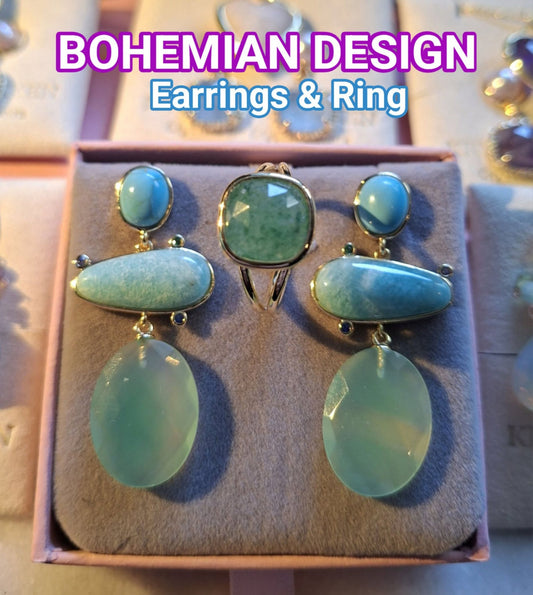 SUMMERDEAL / Lange Bohemian Øredobber & Quartz Ring fra MICCI Design