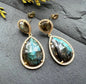 Nye MICCI DESIGN natural Labradorite Øredobber, Gold Electroplated
