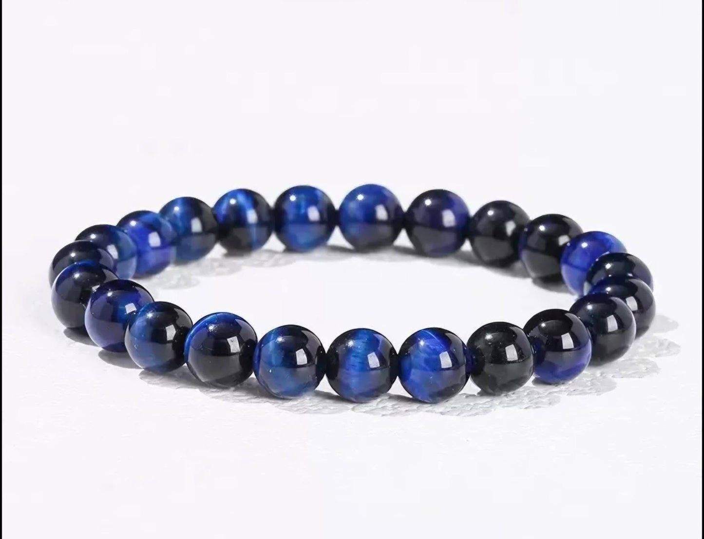 Enkelt og fleksibelt steinarmbÅnd, Dark Blue Tiger Eye