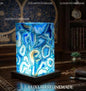 Exclusive handmade Blue Agate Coaster Crystal Ledlamp / Luxury Home Décor , 20x10cm