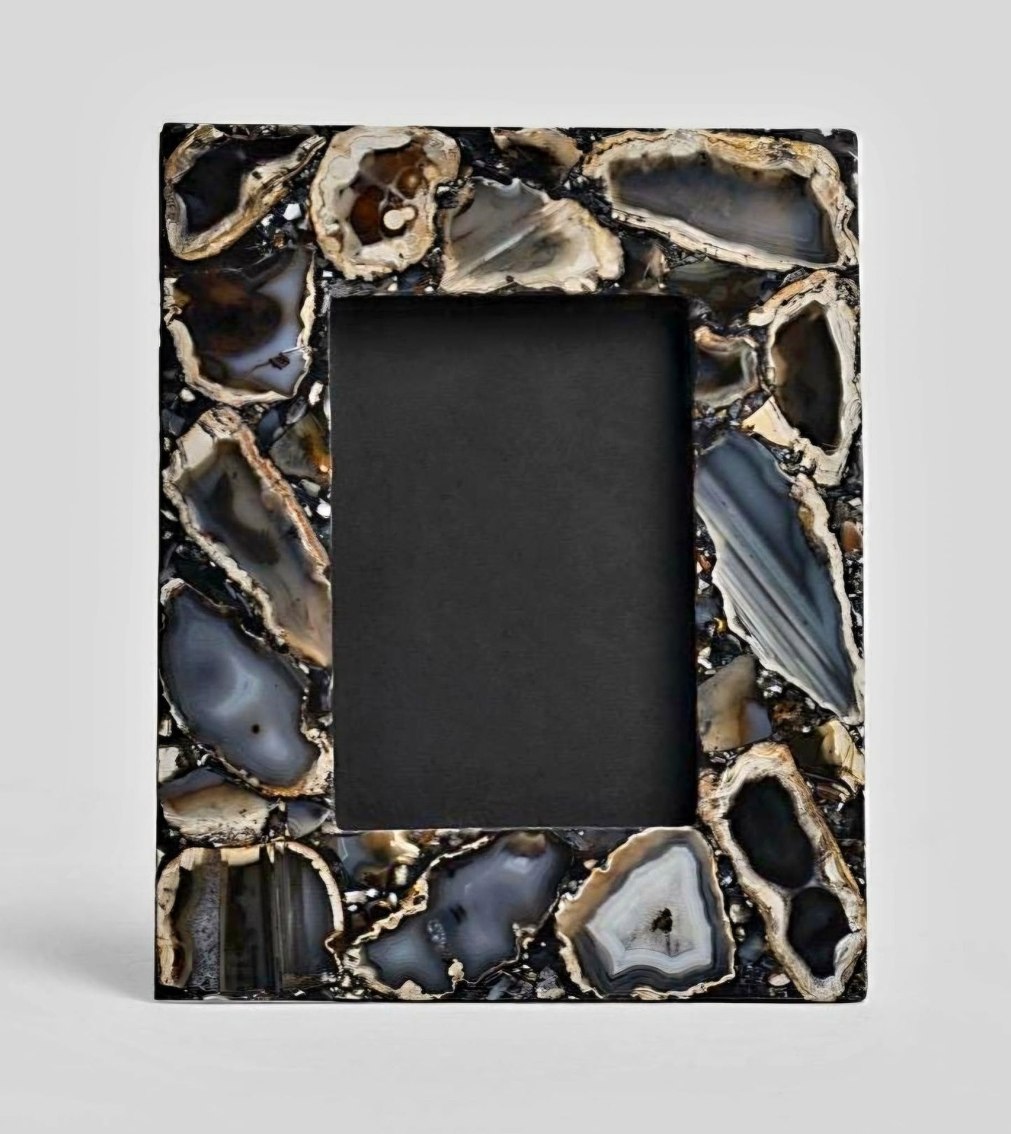 New - handmade Exclusive Picture Frame in natural Botswana Agat Stone, 20x15ramme ( 10x15 Photo)
