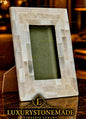 New - handmade Exclusive Picture Frame in natural Selenite Stone, 20x15ramme ( 10x15 Photo)