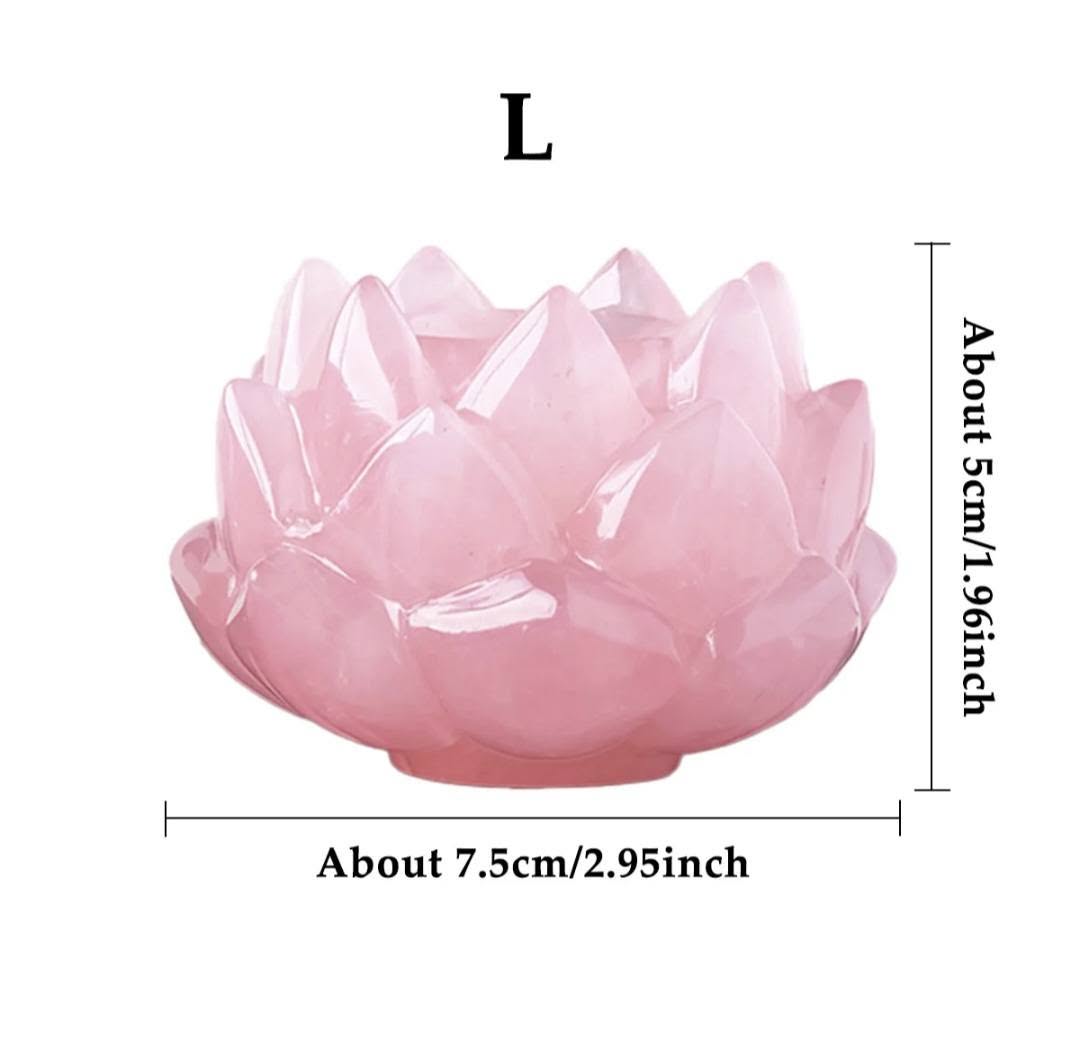 Vakker, håndlaget Lotus Blomst i Rose Quartz * Base for Spheres - Krystallkuler ( 40/50mm ) - Medium Size, 6cm