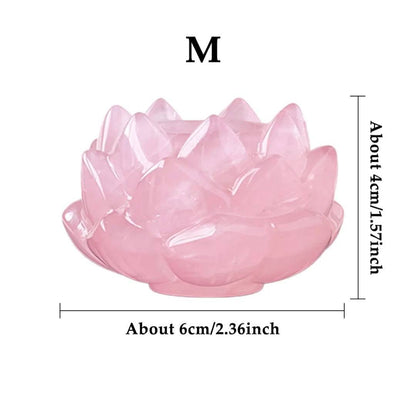Vakker, håndlaget Lotus Blomst i Rose Quartz * Base for Spheres - Krystallkuler ( 40/50mm ) - Medium Size, 6cm
