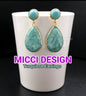 Nye Turquiose Earrings 46x20mm Long Drop fra MICCI Design, Gold Electroplated