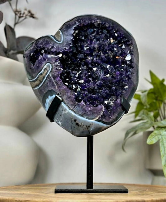 Natural Top Quality Amethyst Geode with Blue Abate Shell - MWS3073, 26.5x17.5cm - 2.33kg