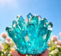 Small Aqua Blue Aura mineralkvarts Cluster krystalldekorasjon, ca. 300gram