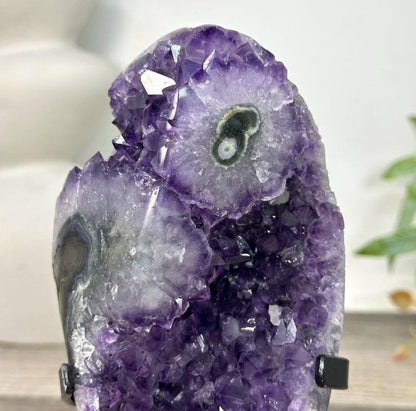 Uruguay Amethyst Crystal Stone with Stalactite Eyes Fomations - MWS3271, 18.5x9.5cm