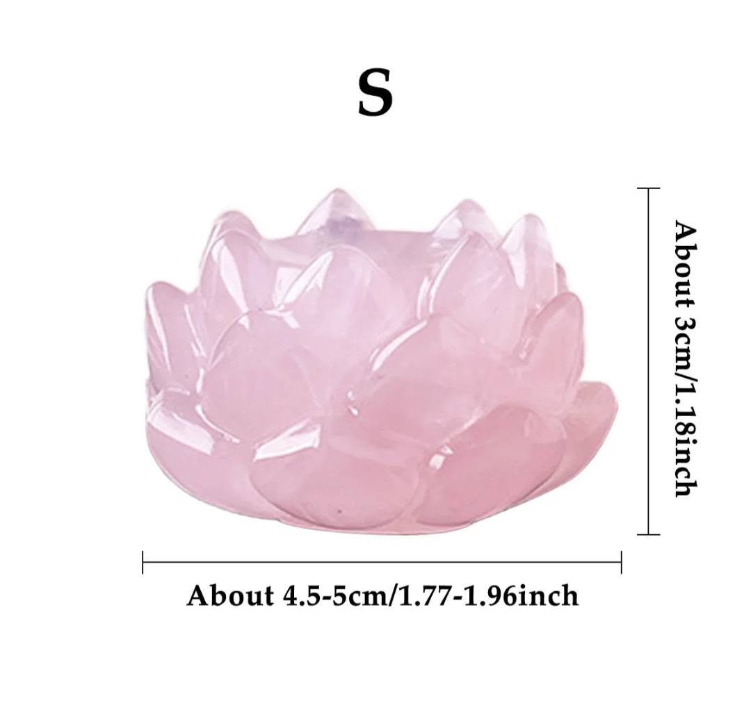 Vakker, håndlaget Lotus Blomst i Rose Quartz * Base for Spheres - Krystallkuler ( 40/50mm ) - Large Size, 7.5cm