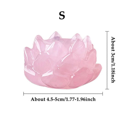 Vakker, håndlaget Lotus Blomst i Rose Quartz * Base for Spheres - Krystallkuler ( 40/50mm ) - Large Size, 7.5cm