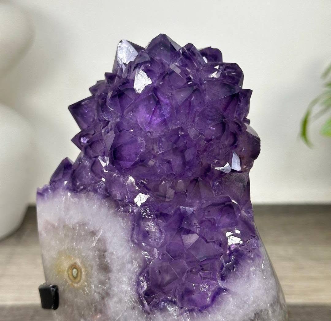 Uruguayan Amethyst Cluster with Large & Shiny Crystals - MWS3308,18.5x10.5cm