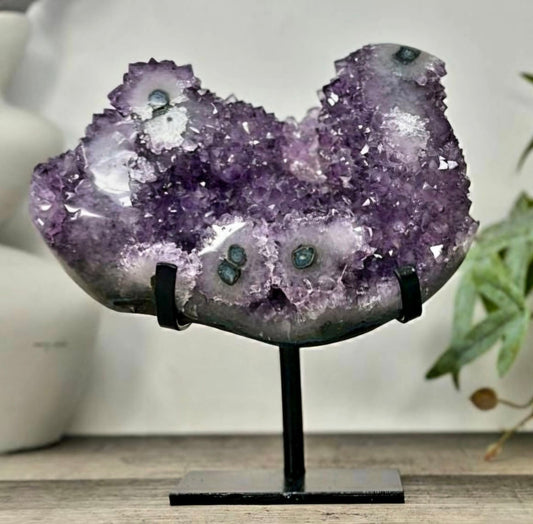 Natural Uruguay Amethyst Stalactite Formation on Stand - MWS3237, 20.5x19.5cm - 2.18kg