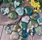Green Blossom AGATE Hearts, 50 - 55mm