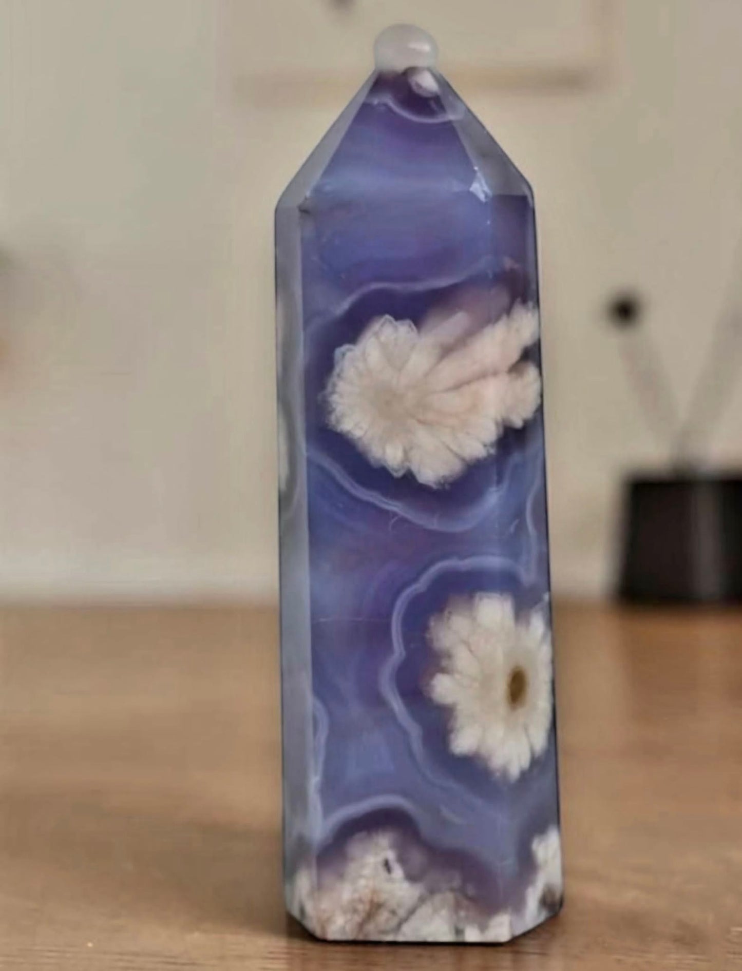 Beautiful Blue Flower Agate Towers, 8 - 10cm