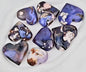 Blue Cherry Blossom AGATE Hearts, 50 - 55mm