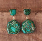 Nye, MICCI Design Bohemian Imperial Green Jasper Øredobber, Gold Plated