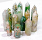 Beautiful Green Flower Agate Towers, 12 - 14cm