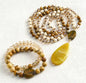 Nytt BOHEMIAN Yellow AGATE Design Smykkesett ( Kjede, Armbånd )