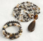 Nye Bohemian JASPER ZEBRA AGATE Design Smykkesett( Kjede, Armbånd )