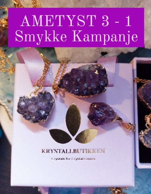3 PACK SUPERDEAL / 3 stk. Uruguay Kjeder ( Hjerte, Oval, Single Stone ) , Gold Electroplated