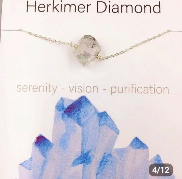 Nye Raw Stone - Designkjeder - Gold Electroplated og 8 - 15mm rÅstener, Herkimer Diamond
