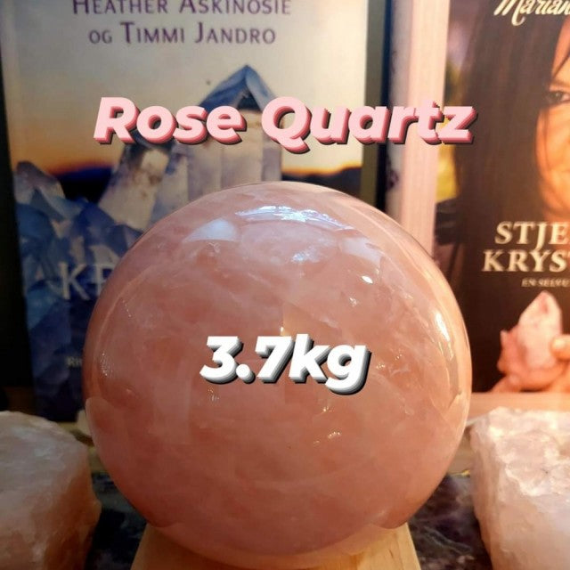 XXL Rosenkvarts Sphere ( Kule ) AAA Kvalitet, ca. 135mm, 3.7kg