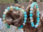 Enkelt og fleksibelt 8mm steinarmbånd, Blue Caribbean Calcite