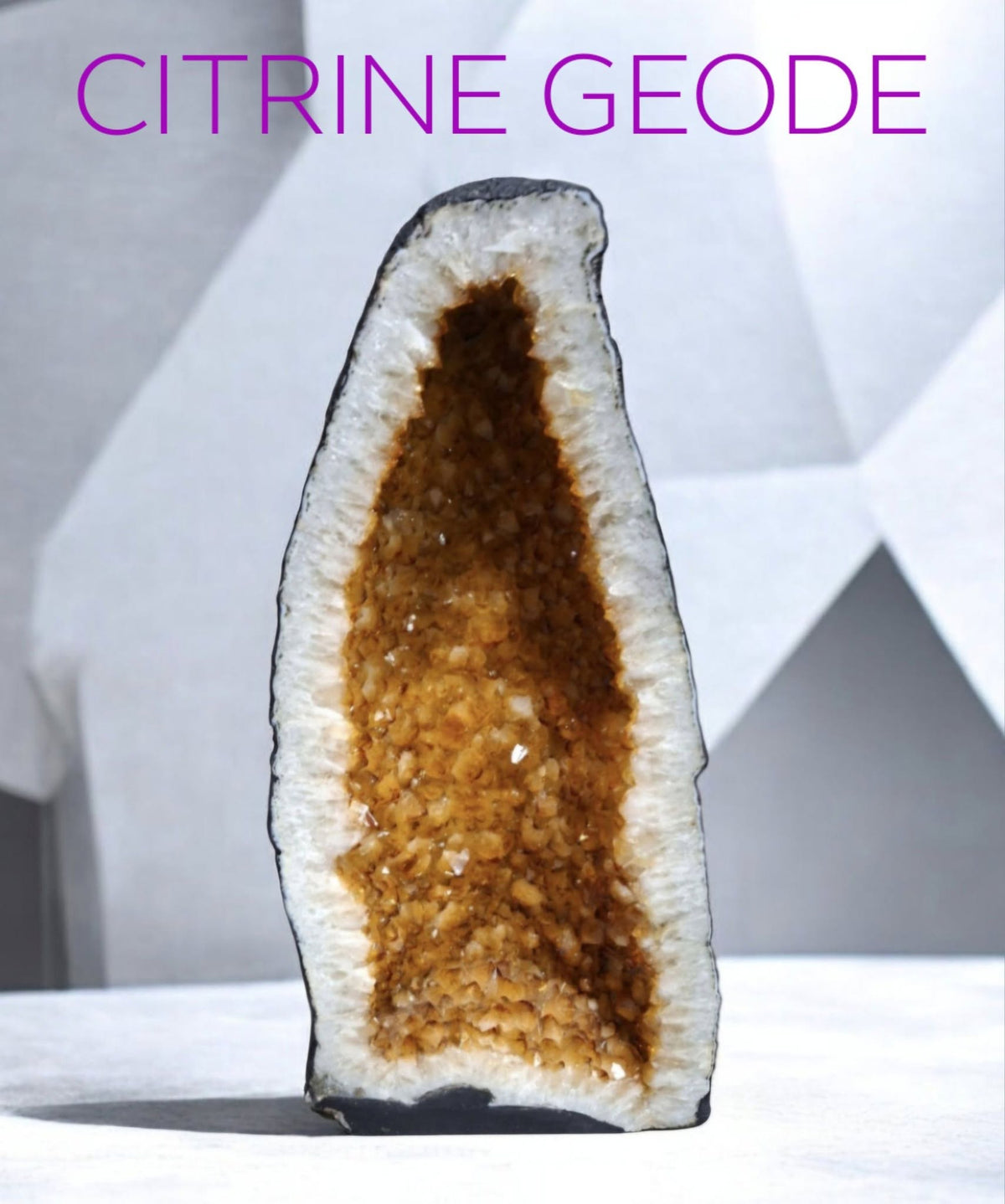 MÅNEDENS UTVALGTE - KUPP PRIS / Citrine ( Heated ) Geode - Premium Grade, 34kg - H59xW29xD21