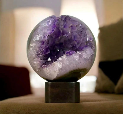 Uruguay Amethyst Druzy Sphere Geode - SPH0205, 86mm