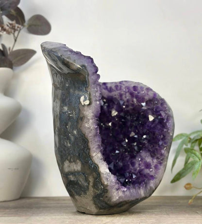 Large Natural Self Standing Artiga Amethyst Geode from Uruguay - STGE0088, 6kg - 24.5 x 25.5 x 17cm