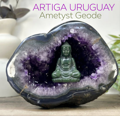 XL Natural Artiga Uruguay Amethyst Geode with Agate Shell, STGE0054, 8kg - 26x20x15cm