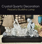 Fantastisk håndlaget Peaceful BUDDHA Quartz Krystall Lampedekorasjon med vario ledlys ,“ ILLUMINATED STILLNESS AND PEACEFUL ENERGY”