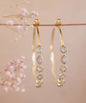 CILA " KAIA " Design Rose Quartz Earrings , 18K Goldplated