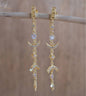 CILA "BLAIR" Earrings w/ Moonstone , Zirconia Stones, 18K Goldplated